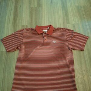 Tehama Red Stripe Golf Polo with Homestead GC logo; XL-Free Shipping!